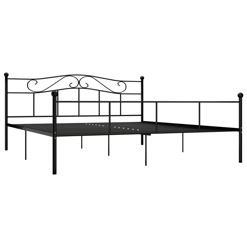 Estructura de cama de metal negro 200x200 cm