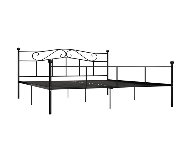 Estructura de cama de metal negro 200x200 cm