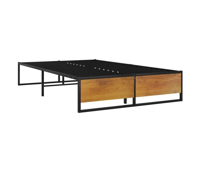 Estructura de cama de metal negra 120x200 cm