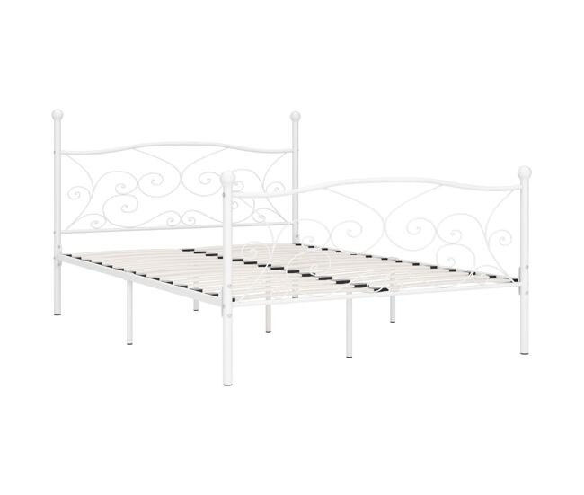 Estructura de cama con somier metal blanco 140x200 cm