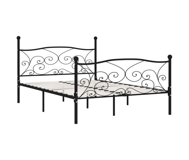 Estructura de cama con somier metal negro 160x200 cm