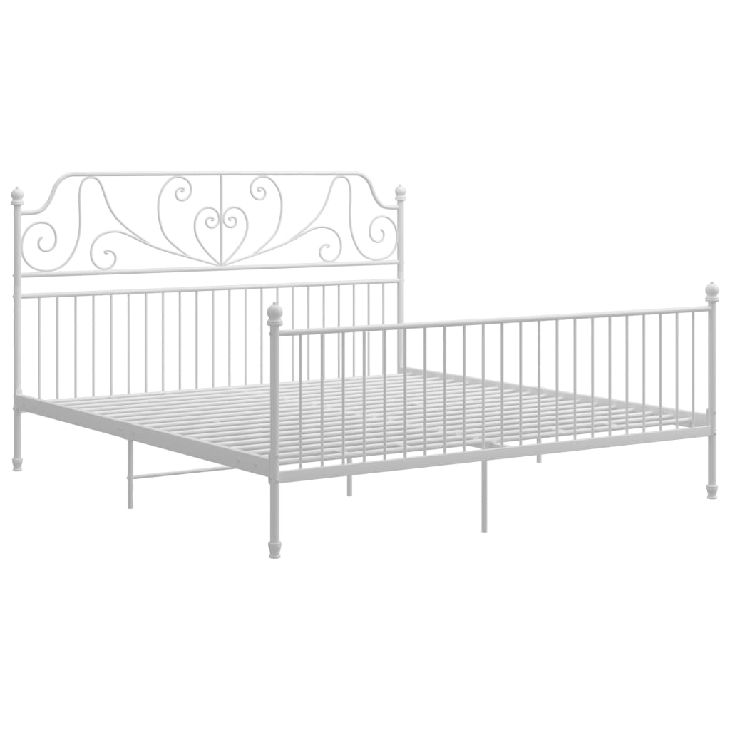 Estructura de cama de metal blanca 200x200 cm