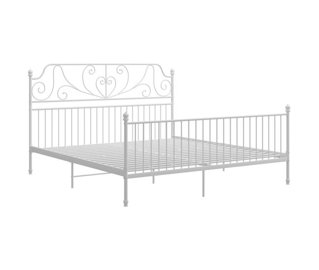 Estructura de cama de metal blanca 200x200 cm