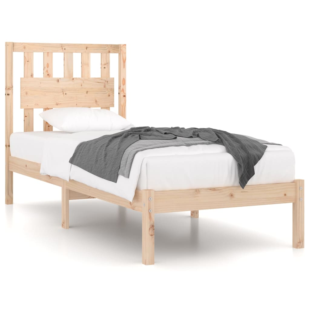 Estructura de cama de madera maciza de pino 90x200 cm