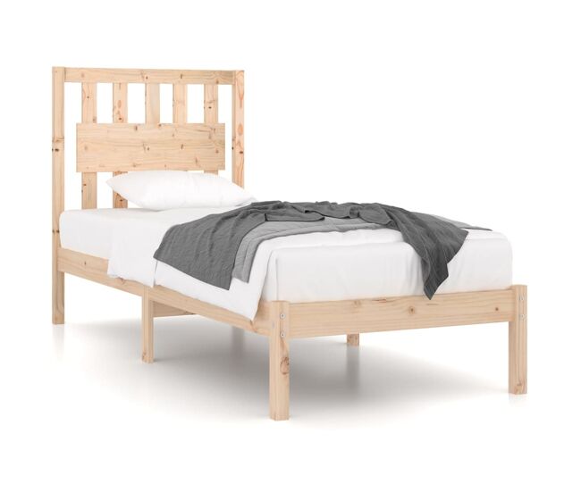 Estructura de cama de madera maciza de pino 90x200 cm