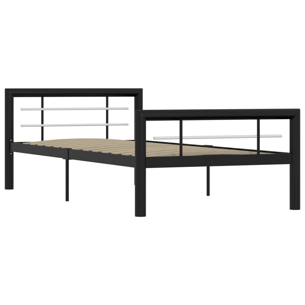 Estructura de cama de metal 90x200 Negro