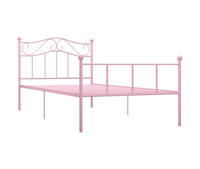 Estructura de cama metal rosa 100x200 cm