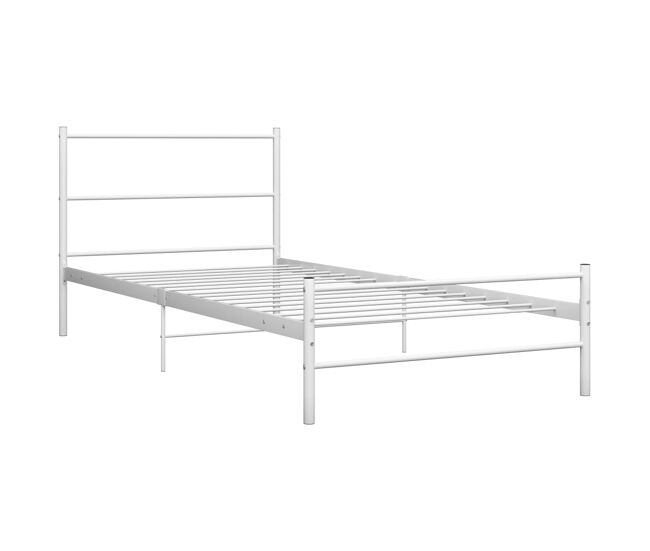 Estructura de cama de metal blanco 100x200 cm