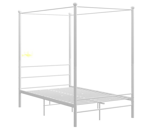 Estructura de cama con dosel metal blanco 140x200 cm
