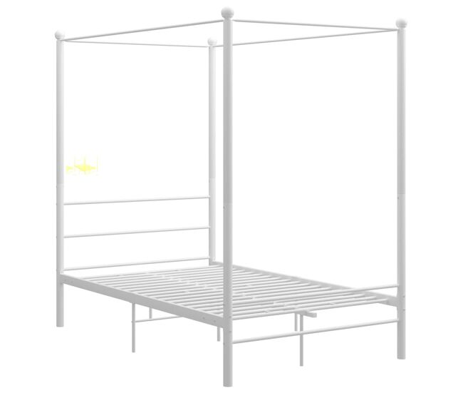 Estructura de cama con dosel metal blanco 120x200 cm