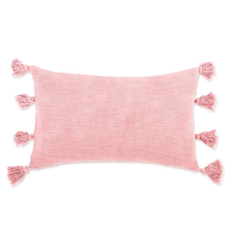 Funda de cojín de algodón con pompones modelo Joy
