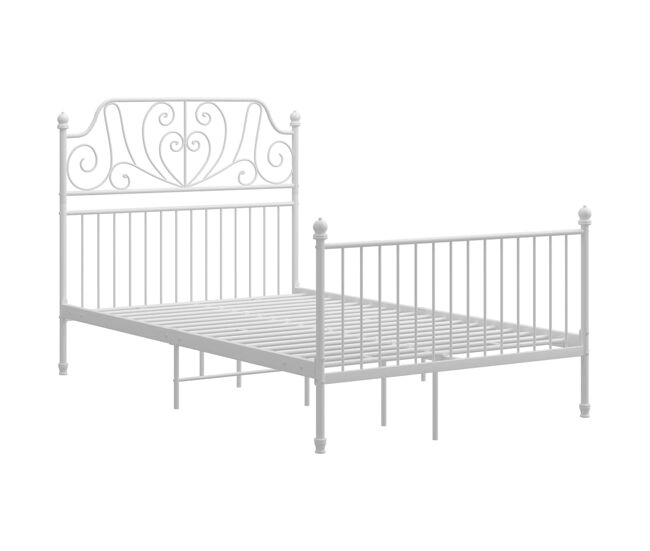 Estructura de cama de metal blanco 120x200 cm
