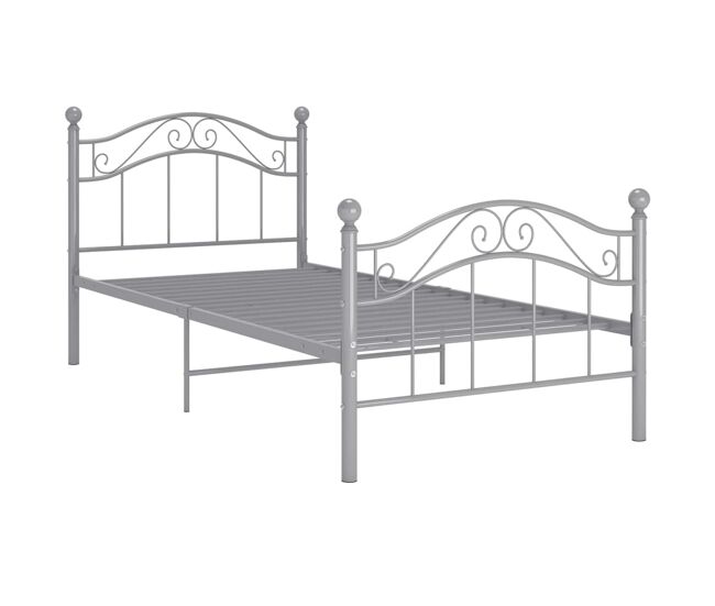 Estructura de cama de metal gris 100x200 cm