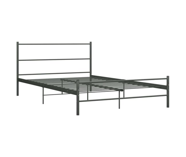 Estructura de cama de metal gris 120x200 cm