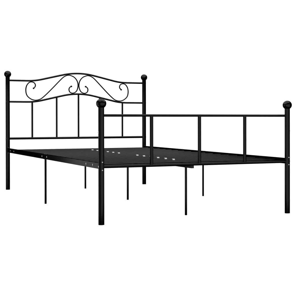 Estructura de cama de metal negro 120x200 cm