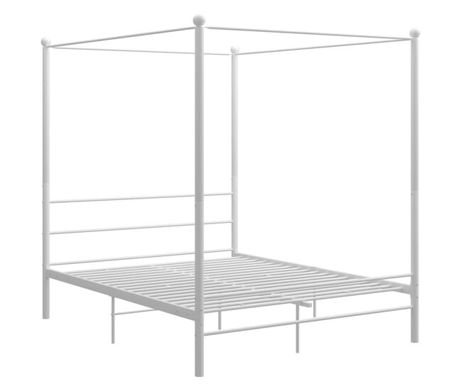 Estructura de cama con dosel metal blanco 160x200 cm