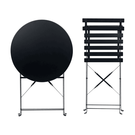 Conjunto de varanda Dobrável FIORI Metal Preto