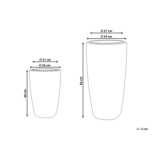Beliani Conjunto de 2 vasos para plantas CHELONE