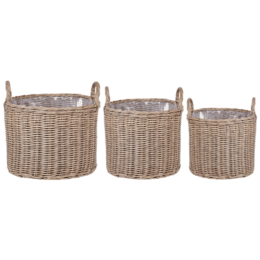 Beliani Conjunto de 3 vasos para plantas PENDULA