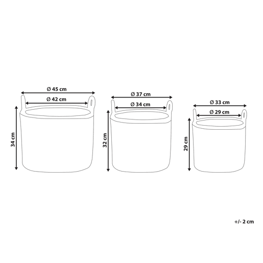 Beliani Conjunto de 3 vasos para plantas PENDULA