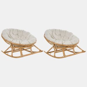 Conjunto de 2 cadeiras de baloiço ORVIETO Rattan Natural