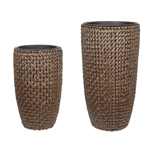 Beliani Conjunto de 2 vasos para plantas CEDRUS