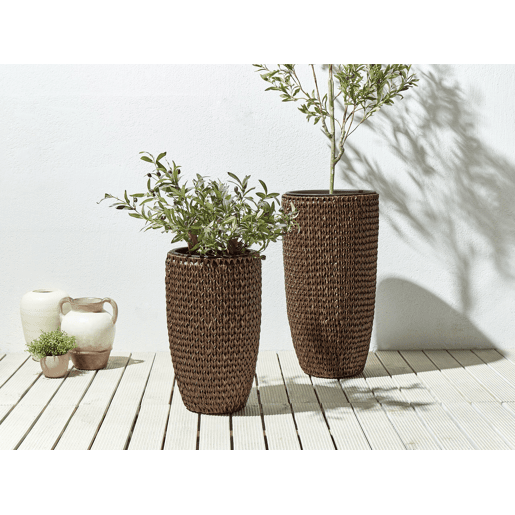 Beliani Conjunto de 2 vasos para plantas CEDRUS