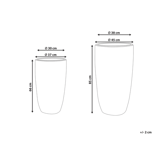 Beliani Conjunto de 2 vasos para plantas CEDRUS