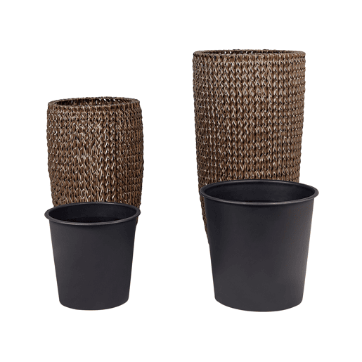 Beliani Conjunto de 2 vasos para plantas CEDRUS