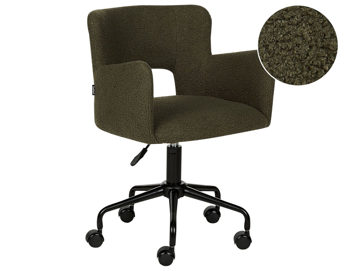 Beliani Silla de oficina SANILAC Verde Oscuro