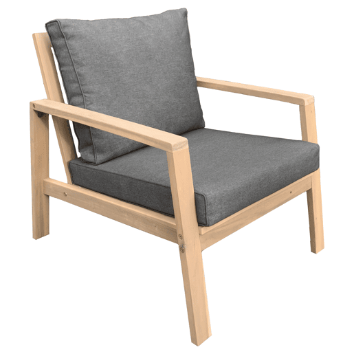 Conjunto de mobiliário de jardim de 2 lugares GILI - almofadas cinzentas Acacia