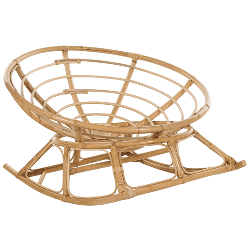 Cadeira de baloiço em rattan natural e creme claro ORVIETO