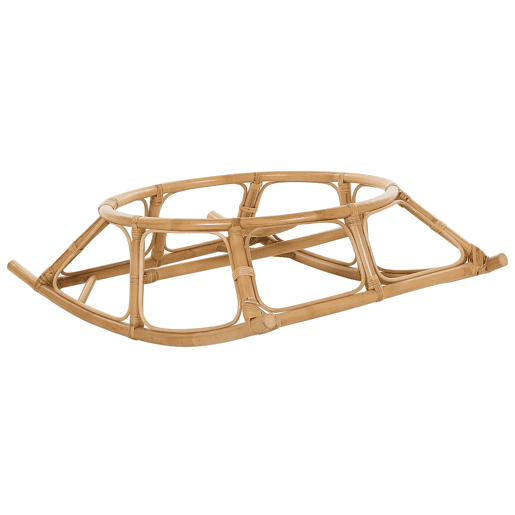 Cadeira de baloiço em rattan natural e creme claro ORVIETO