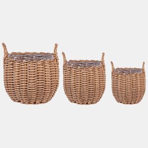 Beliani Conjunto de 3 vasos para plantas AUCUBA