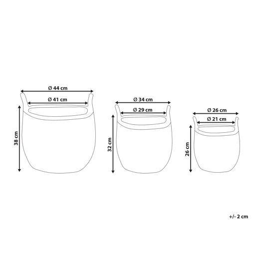 Beliani Conjunto de 3 vasos para plantas AUCUBA
