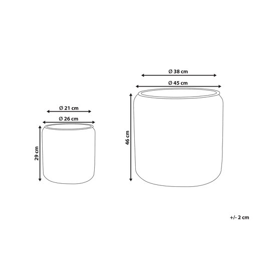 Beliani Conjunto de 2 vasos para plantas BRODIEA