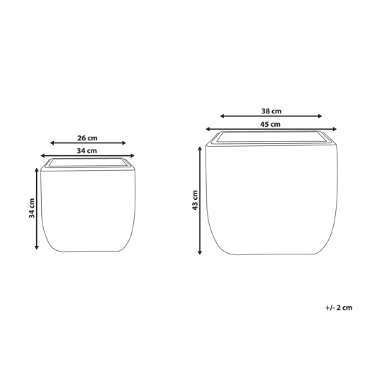 Beliani Conjunto de 2 vasos para plantas BERBERIS