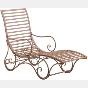 Tumbona De Jardín Amiens Metal Marrón antiguo 140X58X101 cm