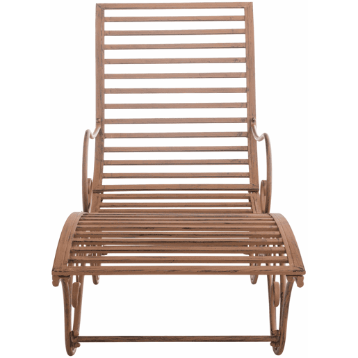 Tumbona De Jardín Amiens Metal Marrón antiguo 140X58X101 cm