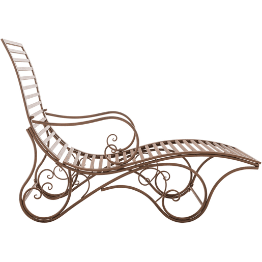 Tumbona De Jardín Amiens Metal Marrón antiguo 140X58X101 cm