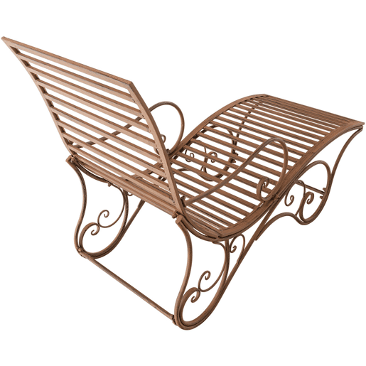 Tumbona De Jardín Amiens Metal Marrón antiguo 140X58X101 cm