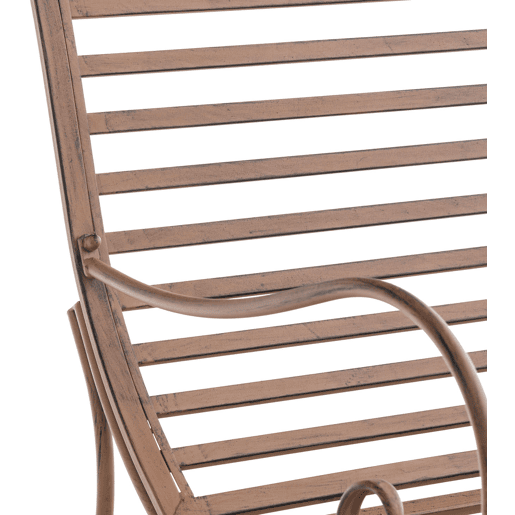 Tumbona De Jardín Amiens Metal Marrón antiguo 140X58X101 cm