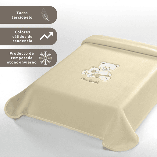 Cobertor de bebê bege Pierre Cardin 80x110cm Donegal Collections