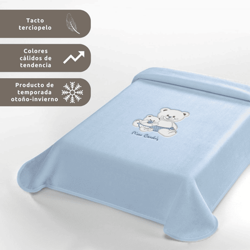 Cobertor de bebê azul Pierre Cardin 110x140cm Donegal Collections
