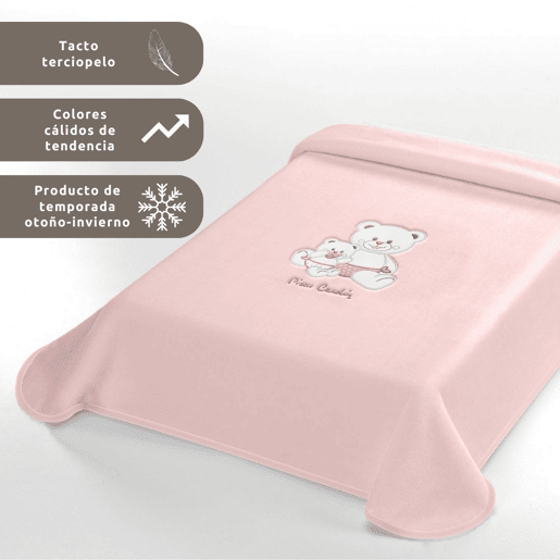 Cobertor de bebê rosa Pierre Cardin 80x110cm Donegal Collections