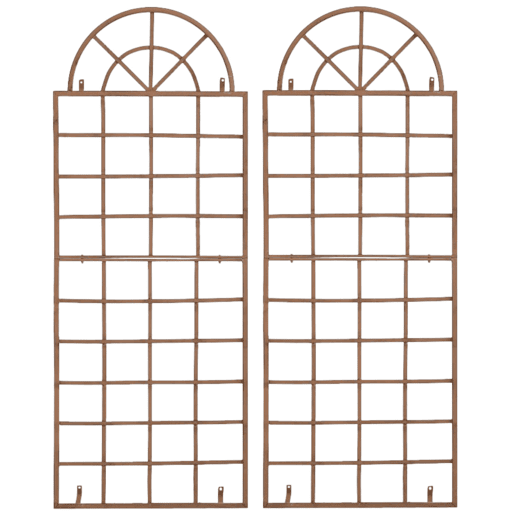 Set de 2 vallas metálicas viva para plantas trepadoras Metal Marrón antiguo 1X70X180 cm