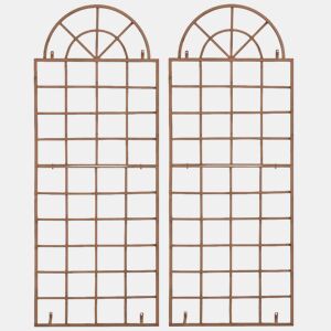 Set de 2 vallas metálicas viva para plantas trepadoras Metal Marrón antiguo 1X70X180 cm