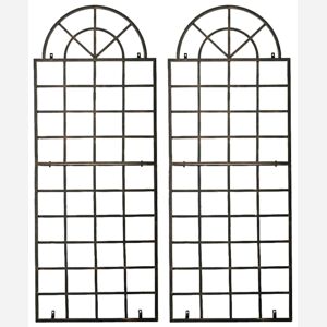 Set de 2 vallas metálicas viva para plantas trepadoras Metal Bronce 1X70X180 cm