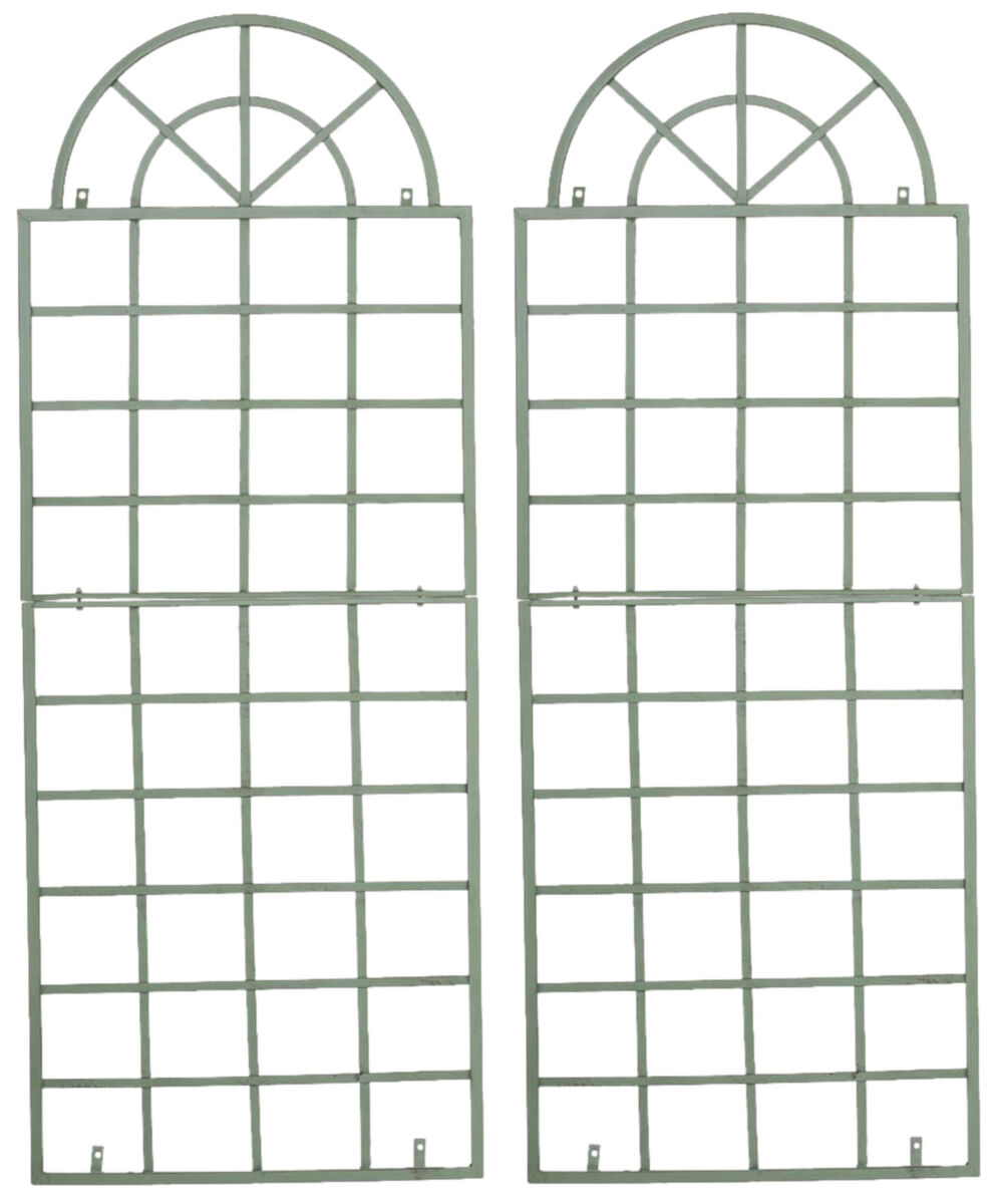 Set de 2 vallas metálicas viva para plantas trepadoras metal verde antiguo 1x70x180 cm