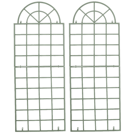 Set de 2 vallas metálicas viva para plantas trepadoras Metal Verde antiguo 1X70X180 cm